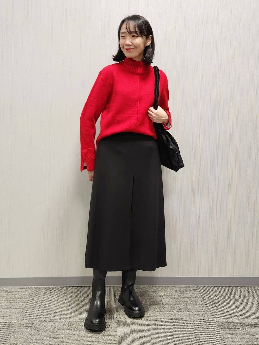 naraさんの「Dessin｜【洗える】センタータックラインハイネックニット」を使ったコーディネート