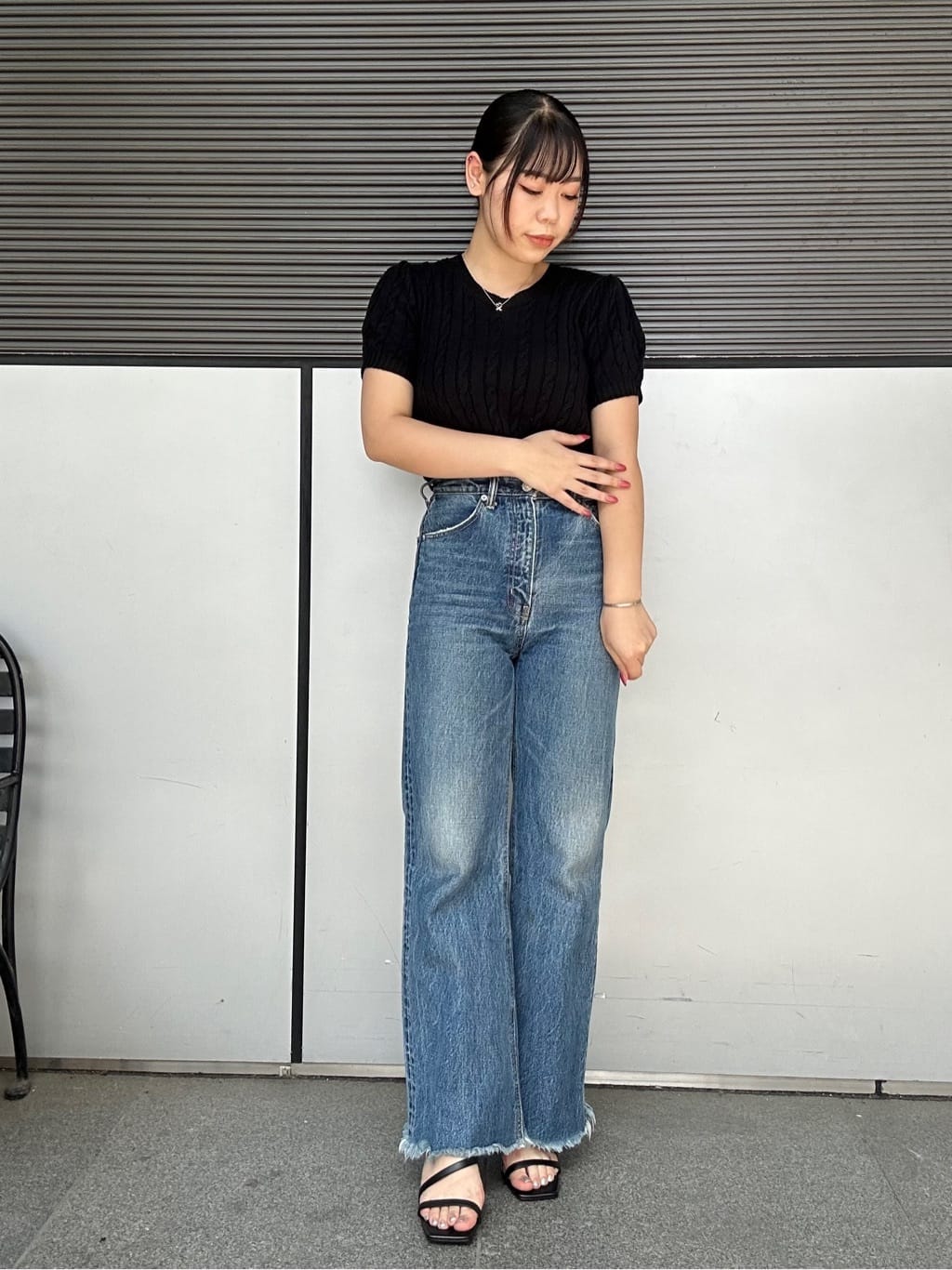 あずみさんの「ESPERANZA｜キルティングクリアヒールサンダル」を使ったコーディネート