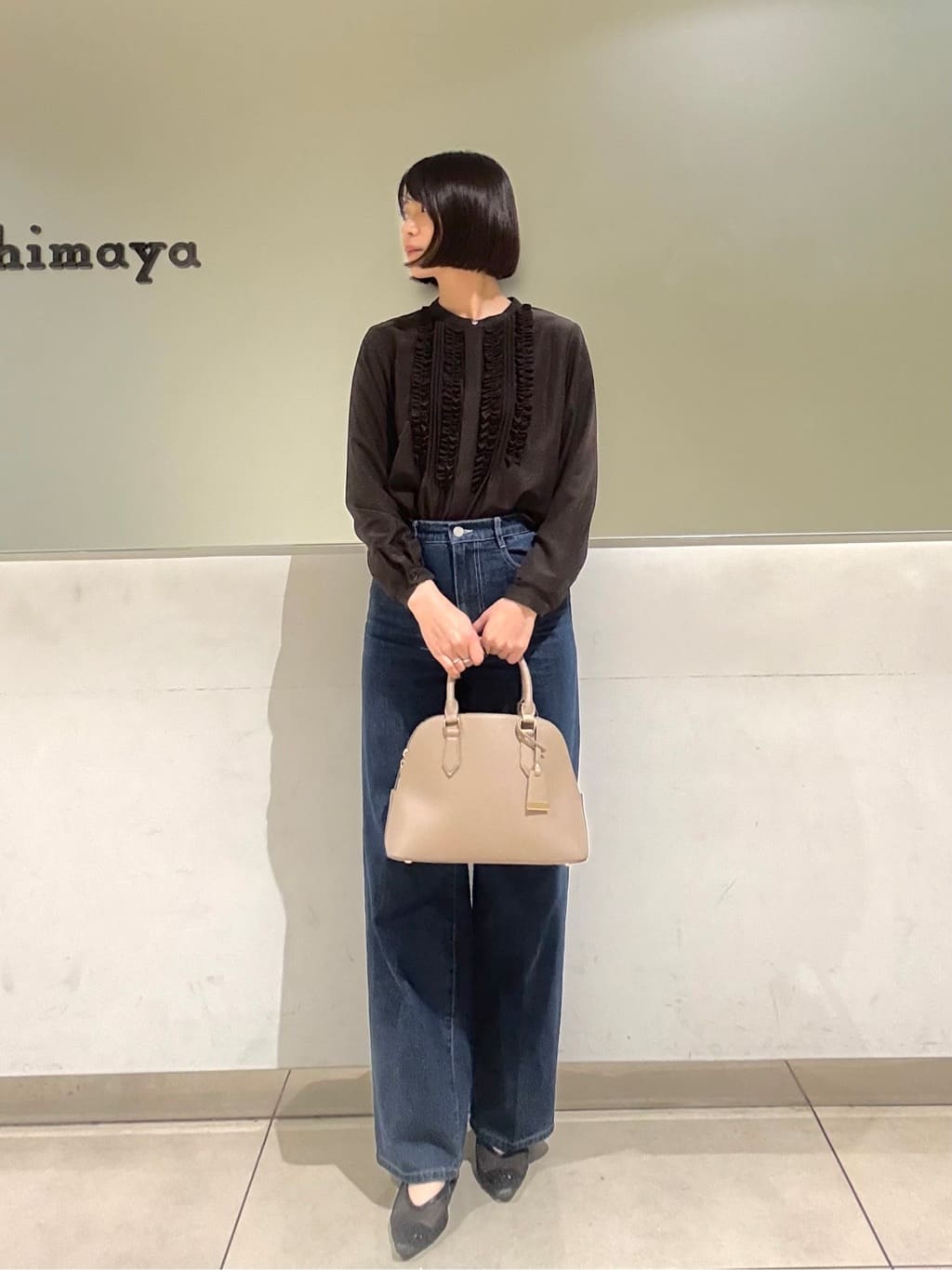 Itoさんの「UNTITLED｜【グレー/ブルー/ジーンズ】ソフトワイドデニムパンツ」を使ったコーディネート