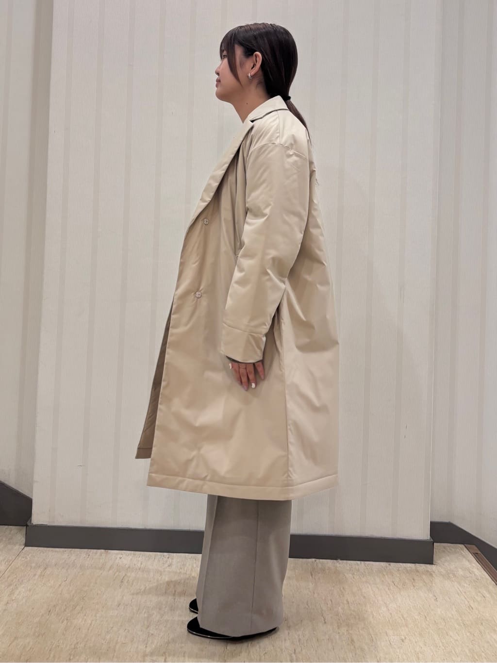 ちひさんの「INDIVI｜【洗える／通勤／スーツ】メランジストレッチ ワイドパンツ」を使ったコーディネート