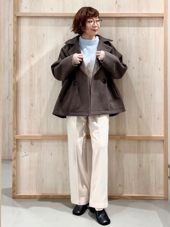 nakoさんの「THE SHOP TK｜バルキーブレンドヤーンニットプルオーバー」を使ったコーディネート