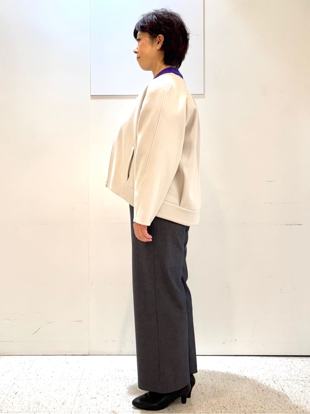 ヤスコさんの「Reflect｜【ゆったりシルエット】ジャージメルトンコクーンジャケット」を使ったコーディネート
