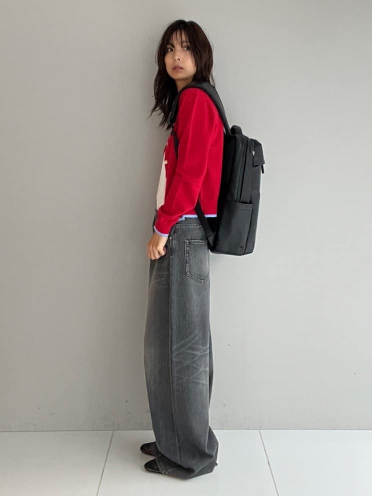misaさんの「DRESSTERIOR｜ヴィンテージ加工ワイドデニムパンツ」を使ったコーディネート