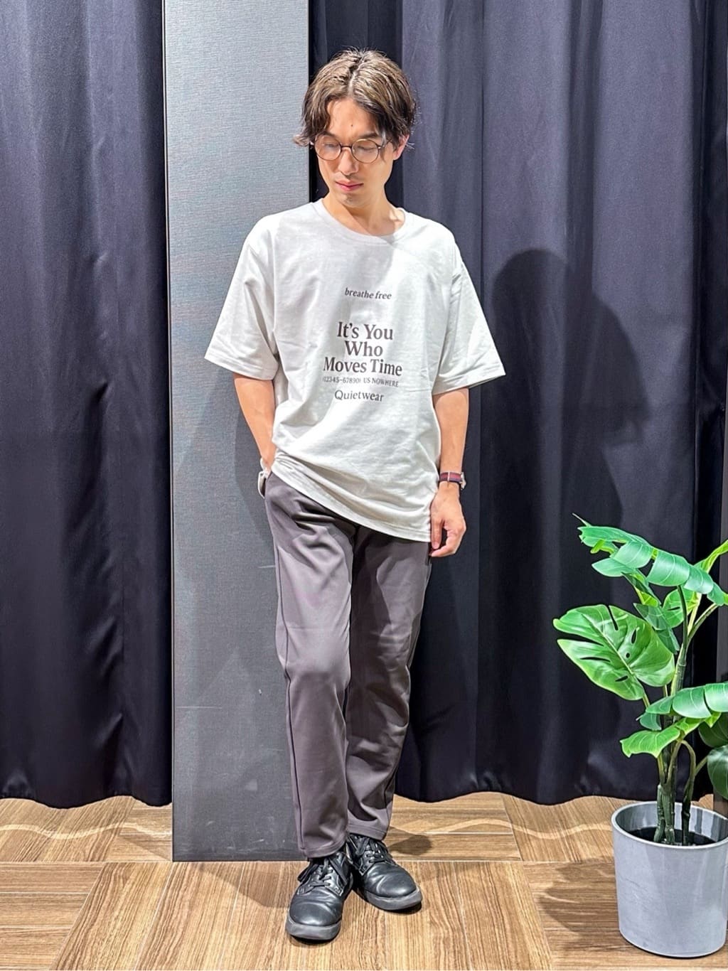 tomoyaさんの「THE SHOP TK｜裏配色5分袖プルオーバー」を使ったコーディネート
