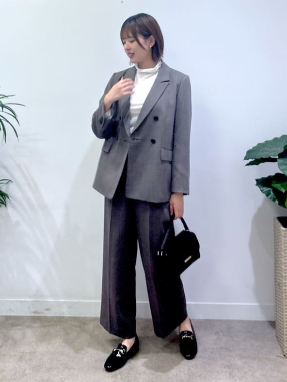 yukaさんの「UNTITLED｜【セットアップ可】ウールライク ダブルブレストジャケット」を使ったコーディネート