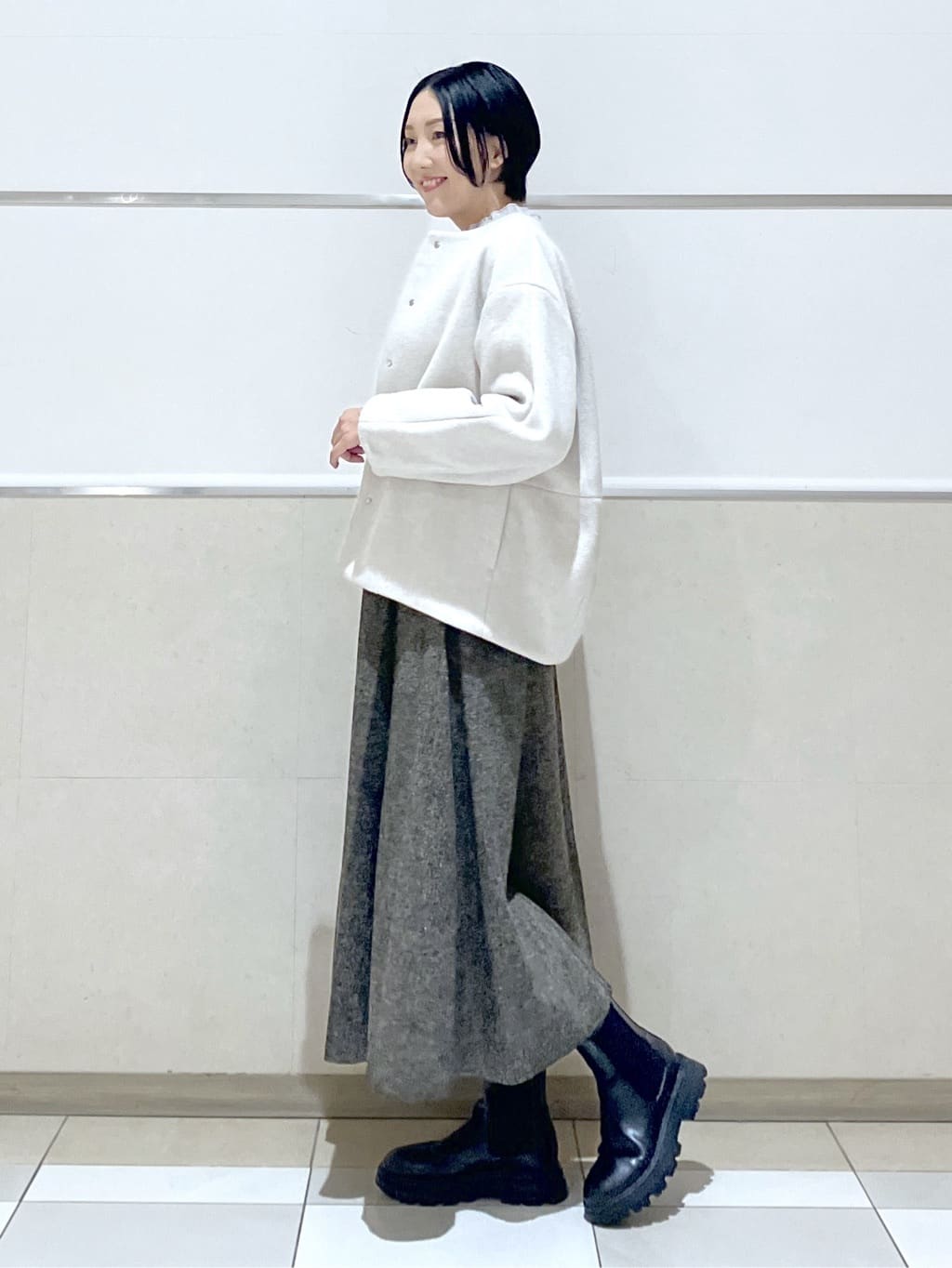 eriko さんの「Dessin｜【洗える】オーガンジーフリルニット」を使ったコーディネート
