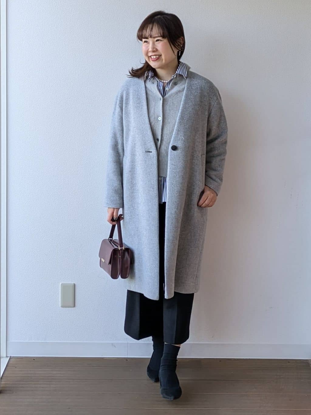 なみきさんの「UNTITLED｜【軽量／ウール混】ライトフォルム ロングコート」を使ったコーディネート