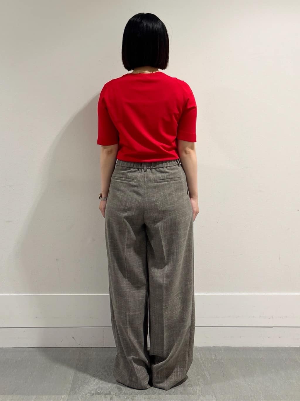 モエカさんの「UNTITLED｜【アンサンブル可/薄手/洗える】5分袖クルーニット」を使ったコーディネート