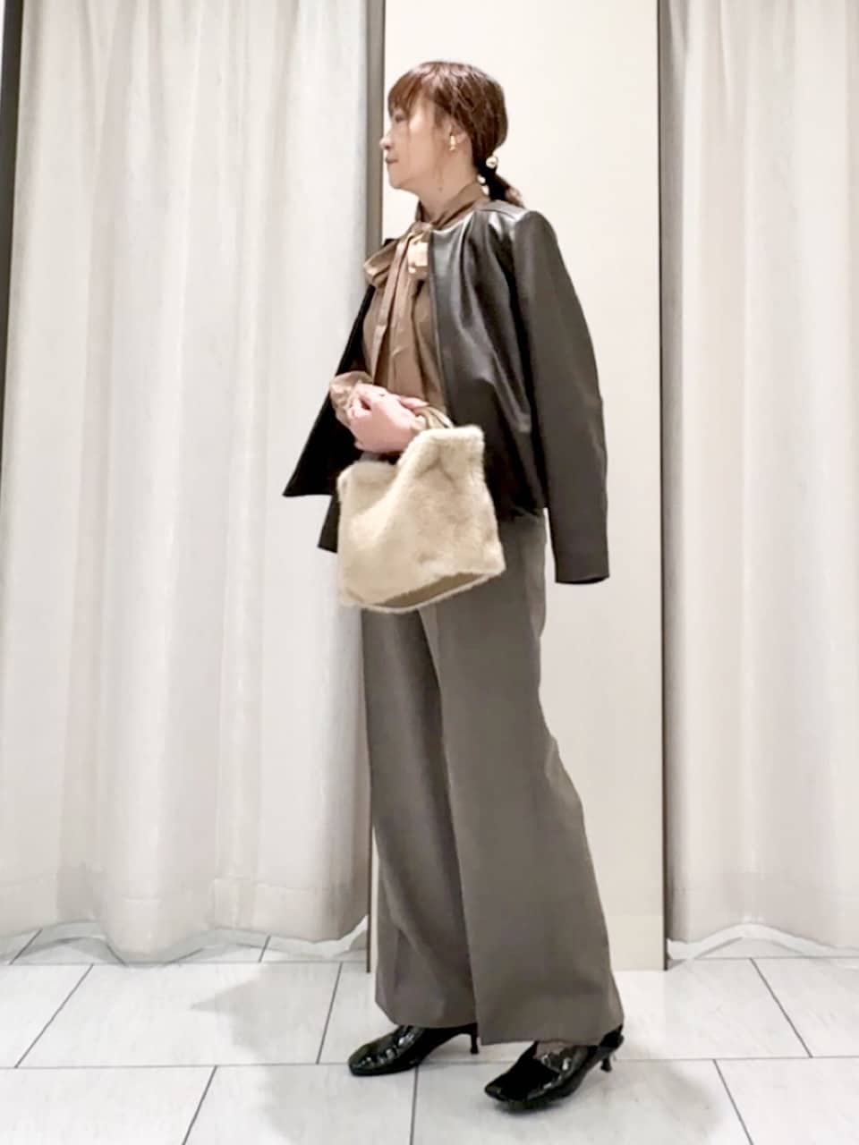 ʏᴜᴋɪᴋᴏさんの「UNTITLED｜【着丈短め/柔らかな質感】ラムレザージャケット」を使ったコーディネート