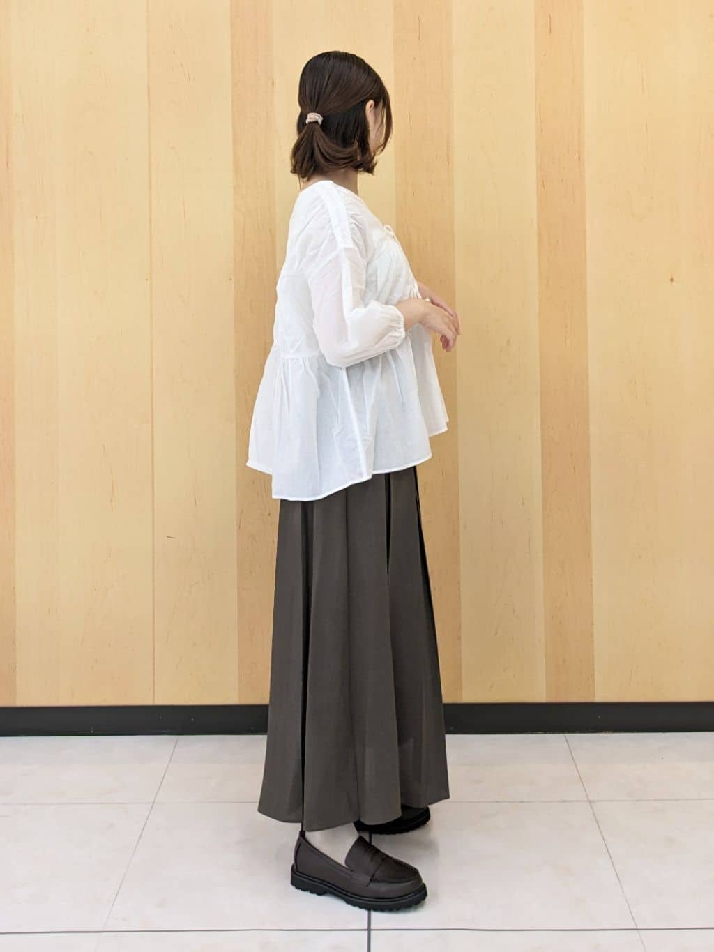 Ayakaさんの「Dessin｜【洗える】フロントリボン七分袖ブラウス」を使ったコーディネート