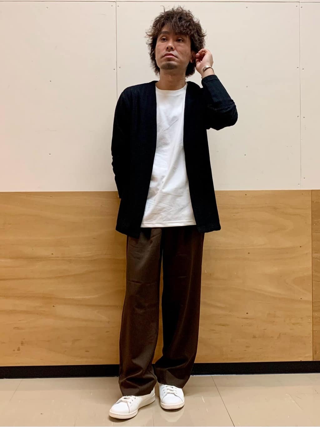 MATUさんの「THE SHOP TK｜【セットでお買い得！！】長袖カーディガン＋半袖Tシャツ　洗濯機OK/吸水速乾(Tシャツのみ)」を使ったコーディネート