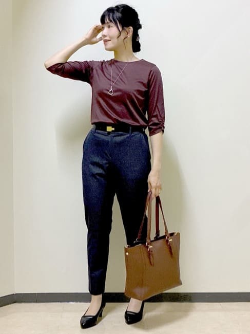  beni_gingerさんの「Reflect｜【高身長さんに嬉しい長め丈追加！／私のパンツ／すっきり見え◎】テーパードパンツ」を使ったコーディネート