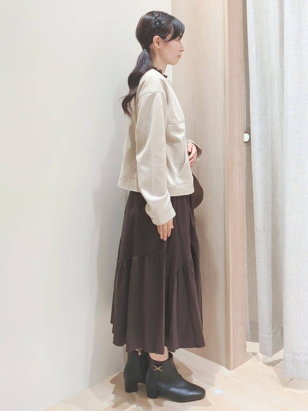 Yuiさんの「grove｜日常を華やかにするスエード調ブルゾン」を使ったコーディネート