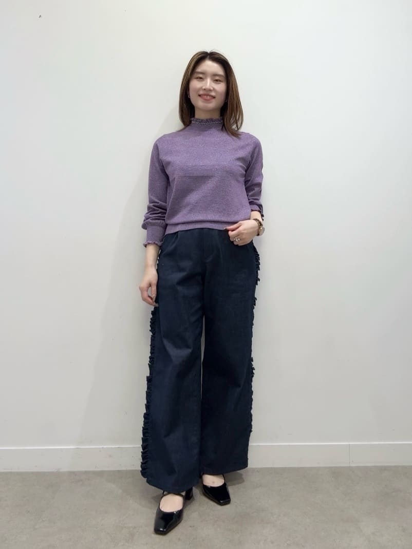 Suma Una本部スタッフさんの「SunaUna｜【SS～Lサイズ展開／6色展開】パール調ニット」を使ったコーディネート