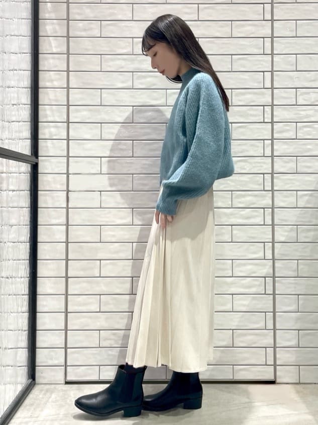 ayakaさんの「OPAQUE.CLIP｜MIXミドルゲージショートあぜニット【洗濯機OK】」を使ったコーディネート