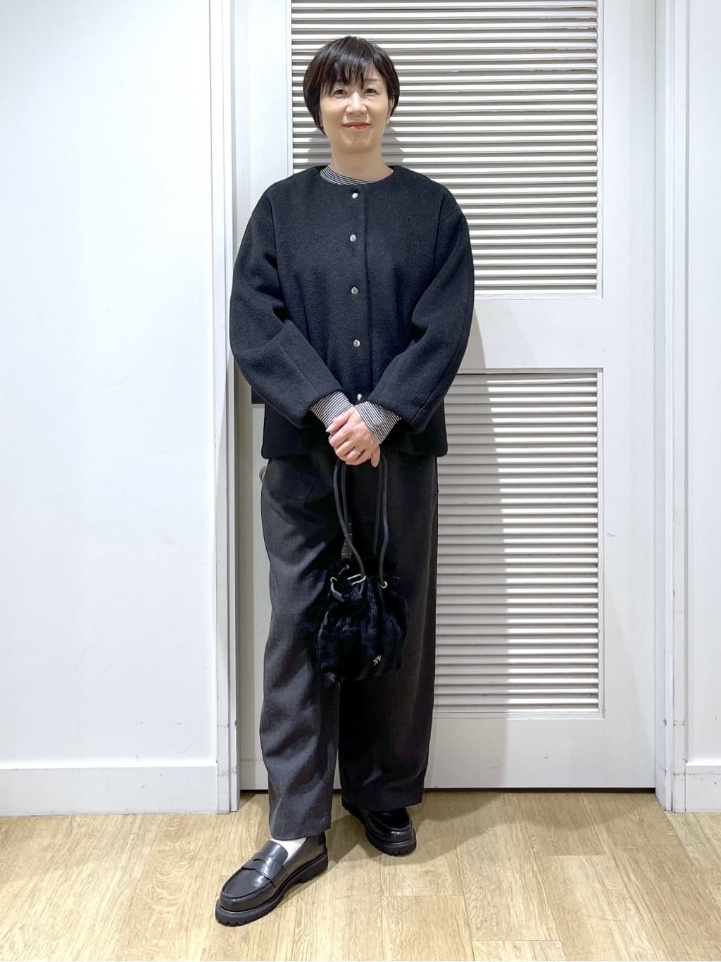 Miyazakiさんの「Dessin｜【裏地付き/洗える】コンフォートワイドパンツ」を使ったコーディネート