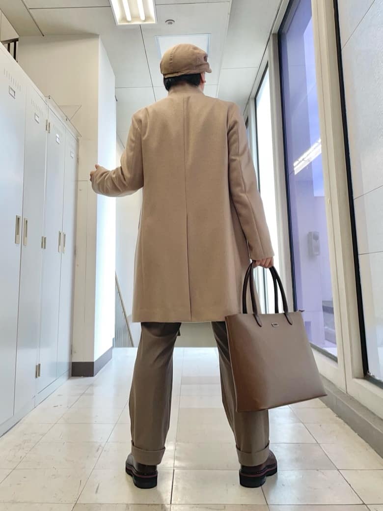 MAKOTO AIさんの「TAKEO KIKUCHI｜【ウールカシミヤブレンド】ビーバー調 スタンドカラー コート」を使ったコーディネート