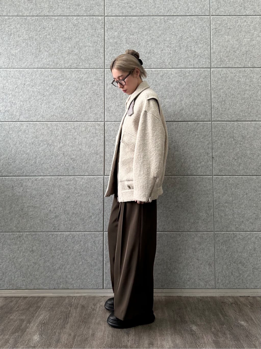 honoka Aさんの「CODE A｜oversized tweed blouson」を使ったコーディネート