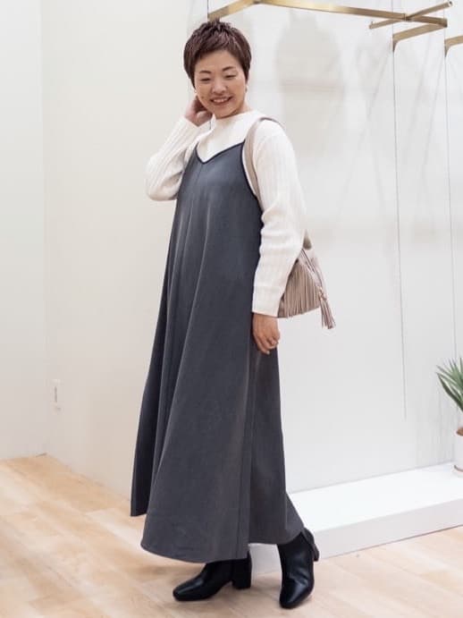 シュウコさんの「grove｜【毛玉軽減／洗える】ミニケーブルニット」を使ったコーディネート