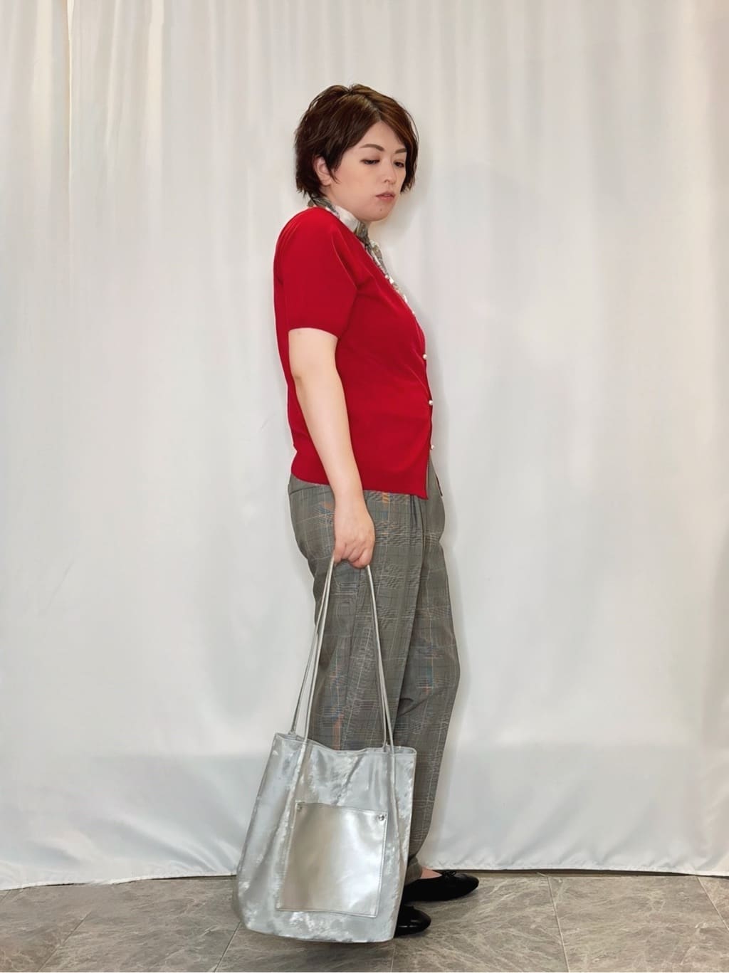 たみさんの「SHOO･LA･RUE｜【洗える/S-LL/前後2WAY】きれい見え 刺繍ニットカーディガン」を使ったコーディネート