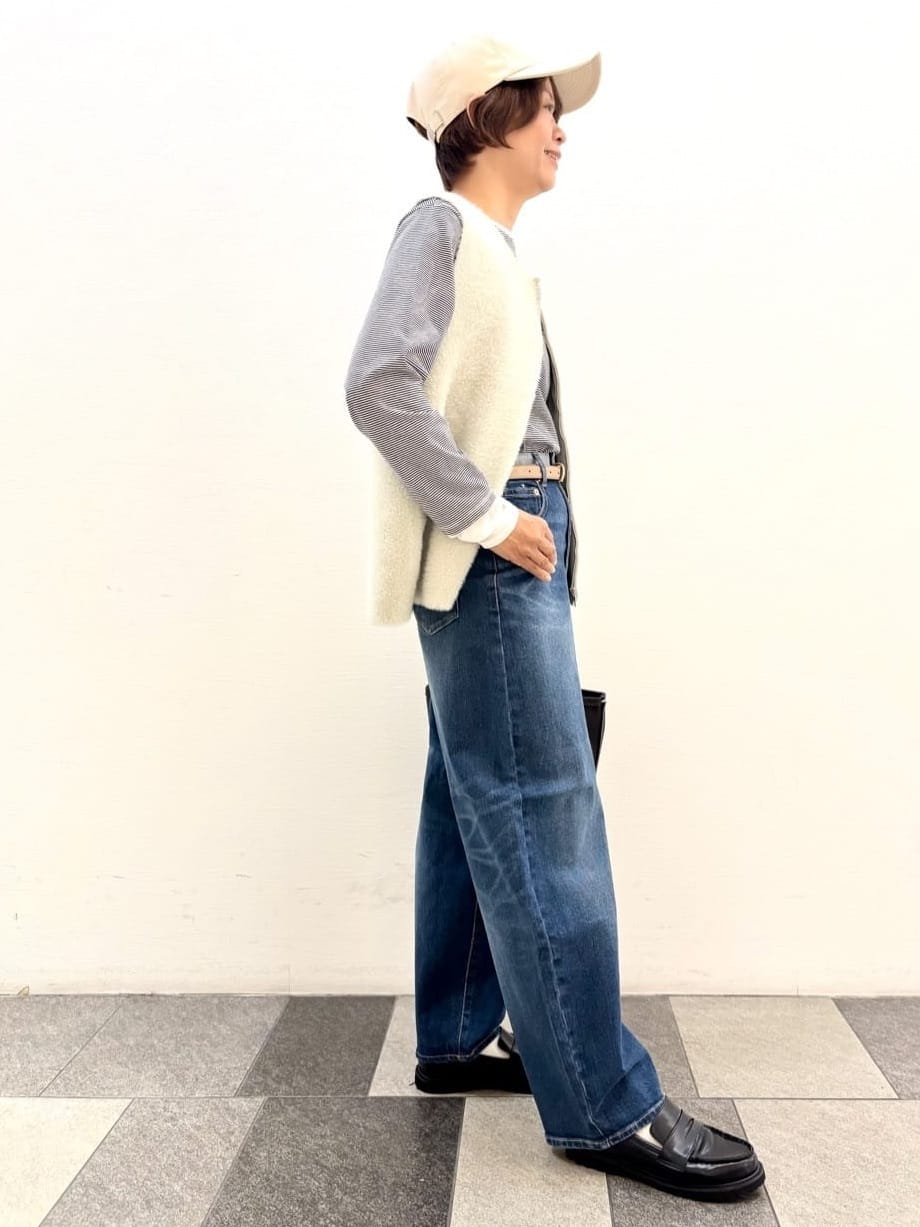 Haruさんの「Dessin｜【洗える】ファーヤーンジップジレ」を使ったコーディネート