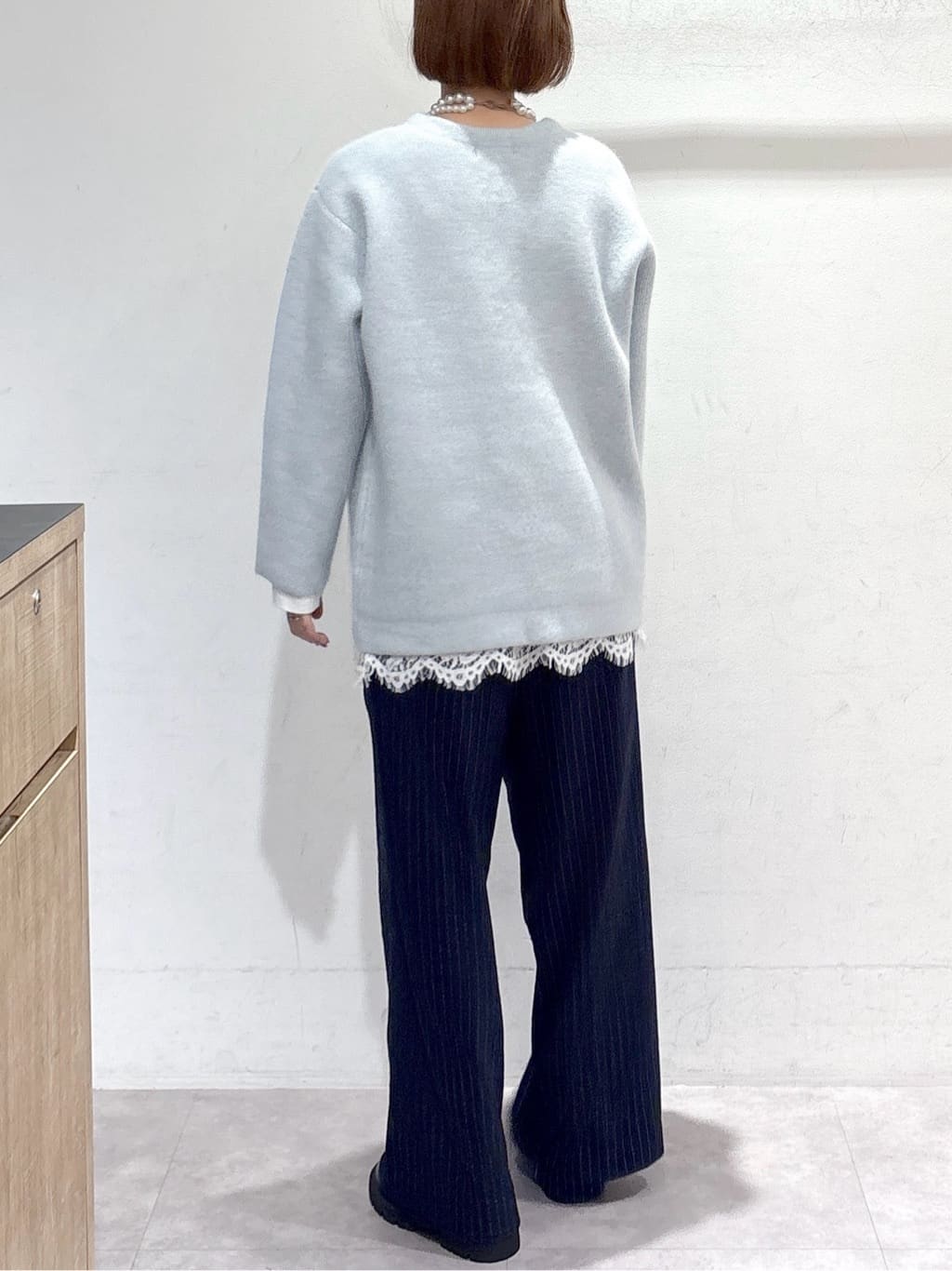 たけねぇさんの「OPAQUE.CLIP｜ラメストライプワイドパンツ【洗濯機OK】」を使ったコーディネート