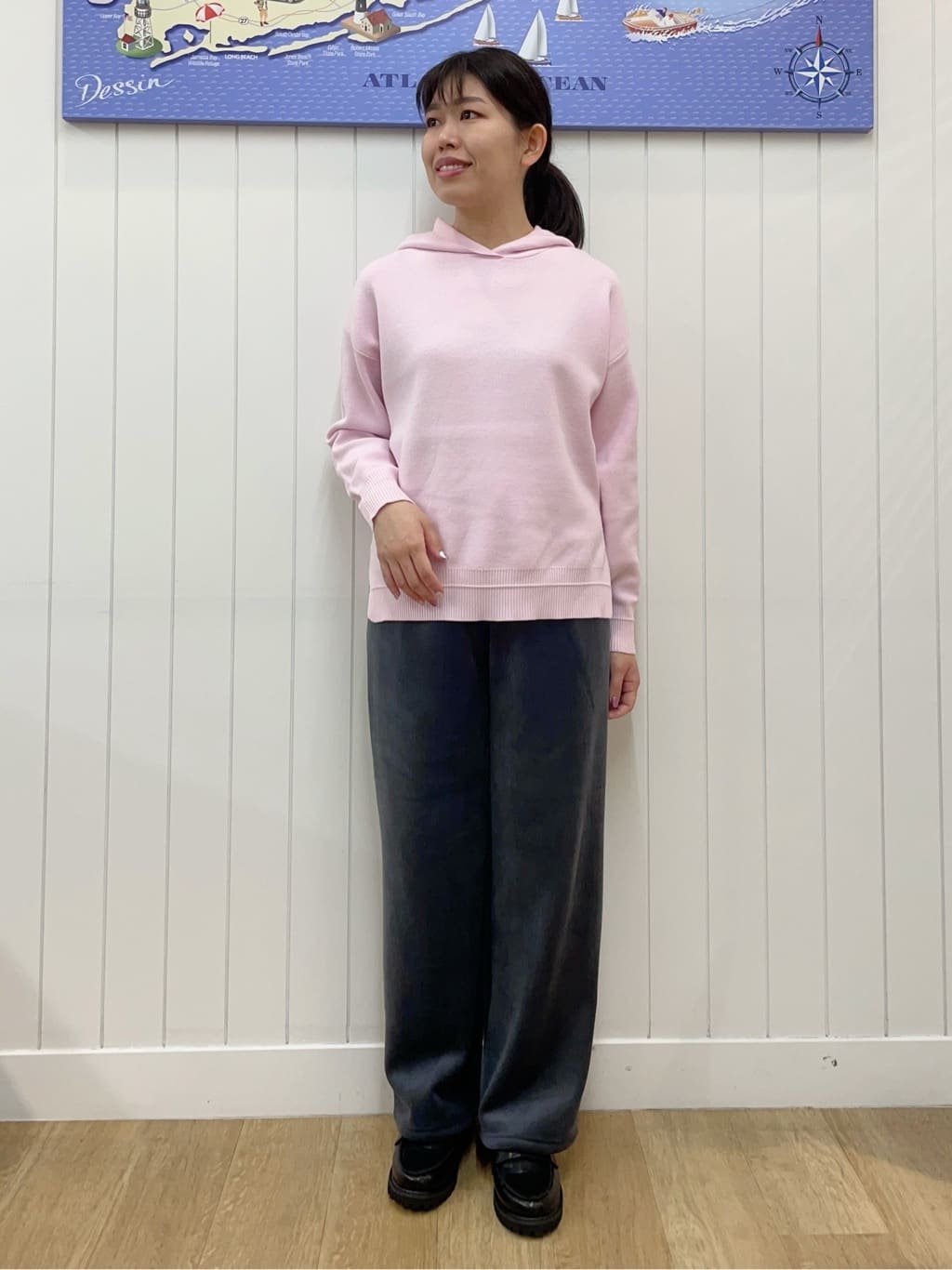 Mayaさんの「Dessin｜【洗える／体型カバー】ちょうどいいニットパーカ」を使ったコーディネート