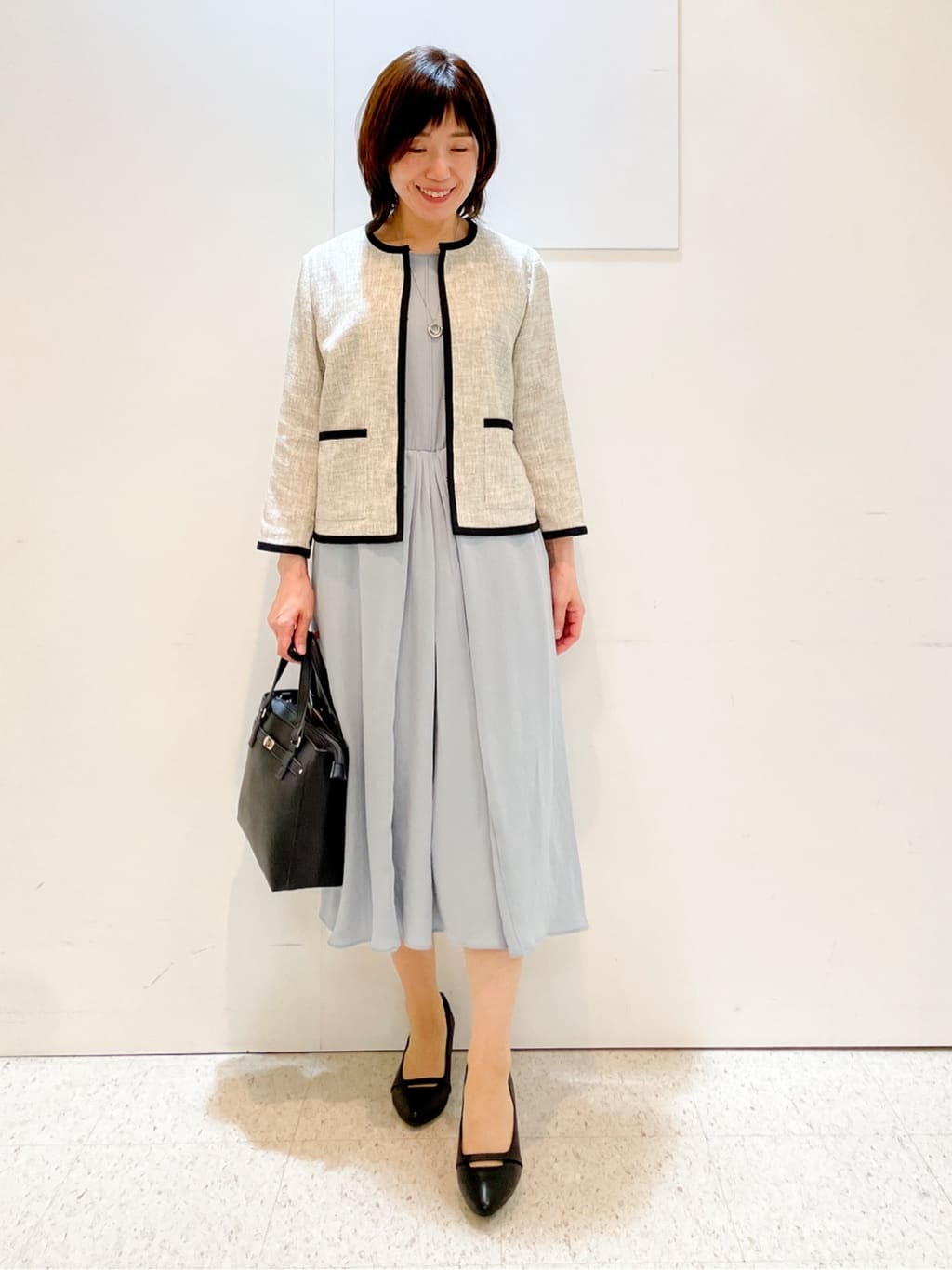 めいさんの「Reflect｜【吸水速乾／防しわ】シルキープリーツワンピース」を使ったコーディネート