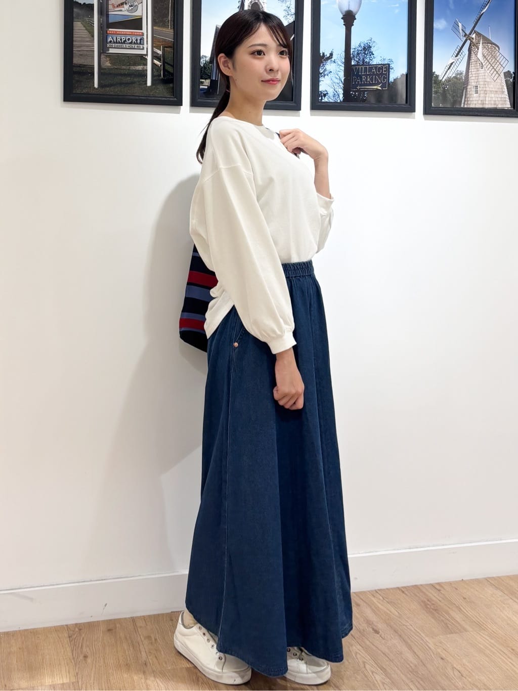 Ririkaさんの「Dessin｜【360度可愛い・洗える】バックヘンリーカットソー」を使ったコーディネート