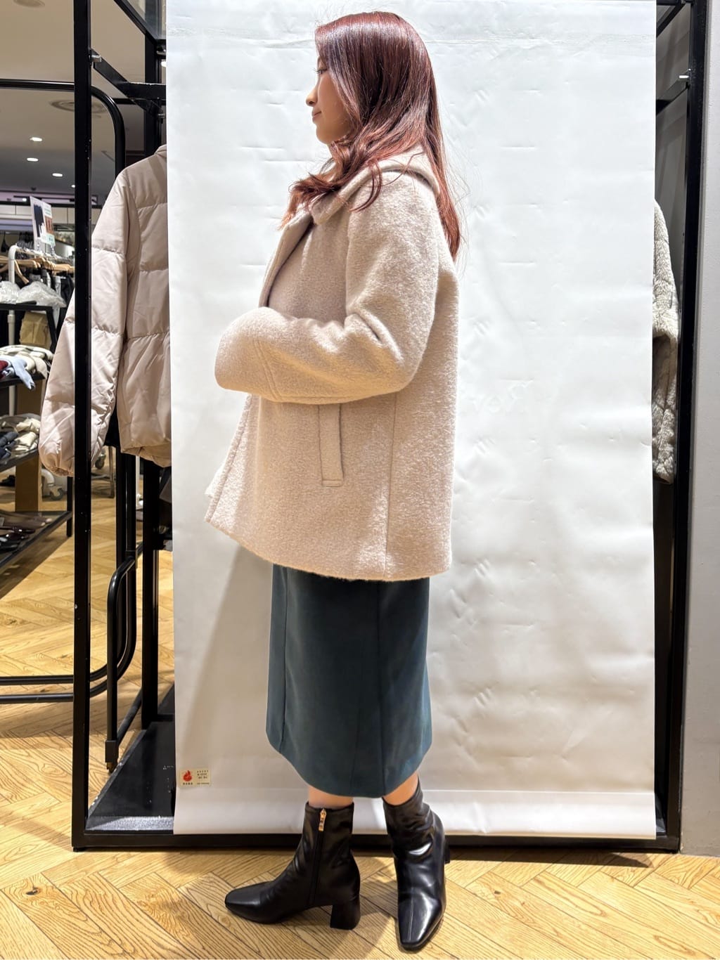 ふうかさんの「index｜ブークレミドルコート【洗える】」を使ったコーディネート