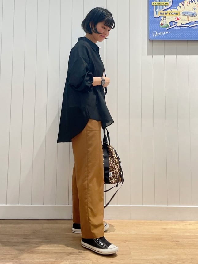 mikaさんの「Dessin｜【ウエストゴム・洗える】アウトポケットワイドパンツ（XS～L）」を使ったコーディネート