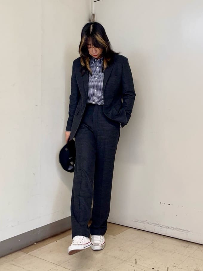 iwさんの「TAKEO KIKUCHI｜【Sサイズ～】ラッセルメッシュ ジャケット」を使ったコーディネート