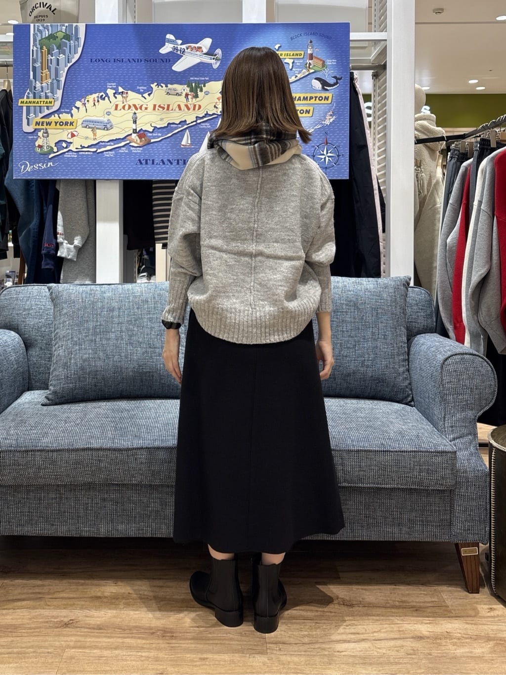 risaさんの「Dessin｜【洗える】クルーネックワイドニット」を使ったコーディネート