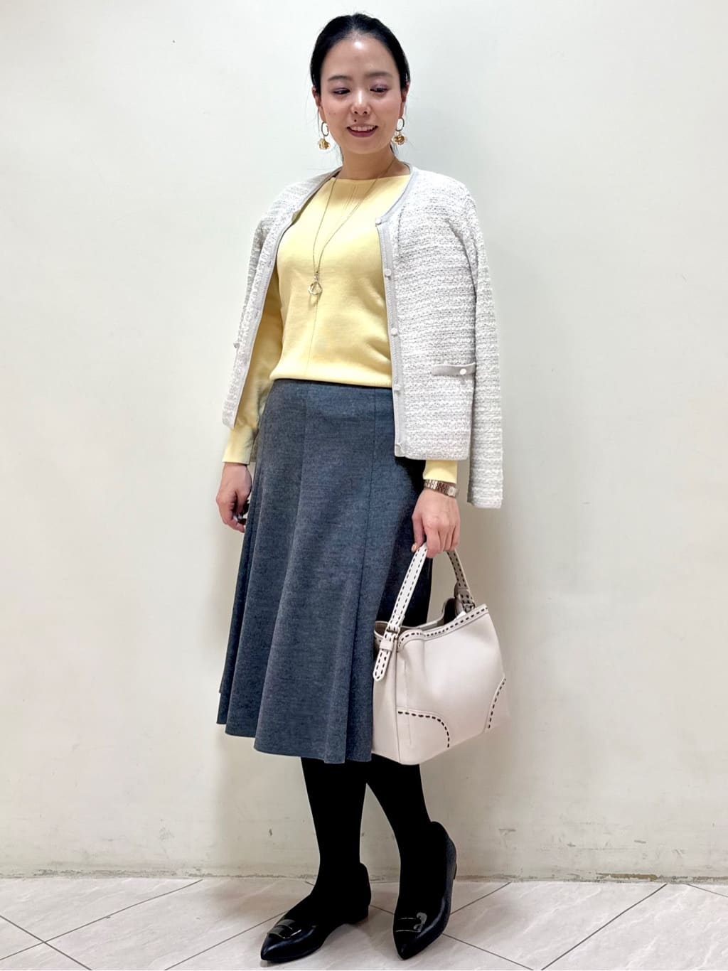 rincoさんの「Reflect｜【ライトアウター／ゆったりシルエット／気軽な羽織に◎】ドライタッチカーディガン」を使ったコーディネート