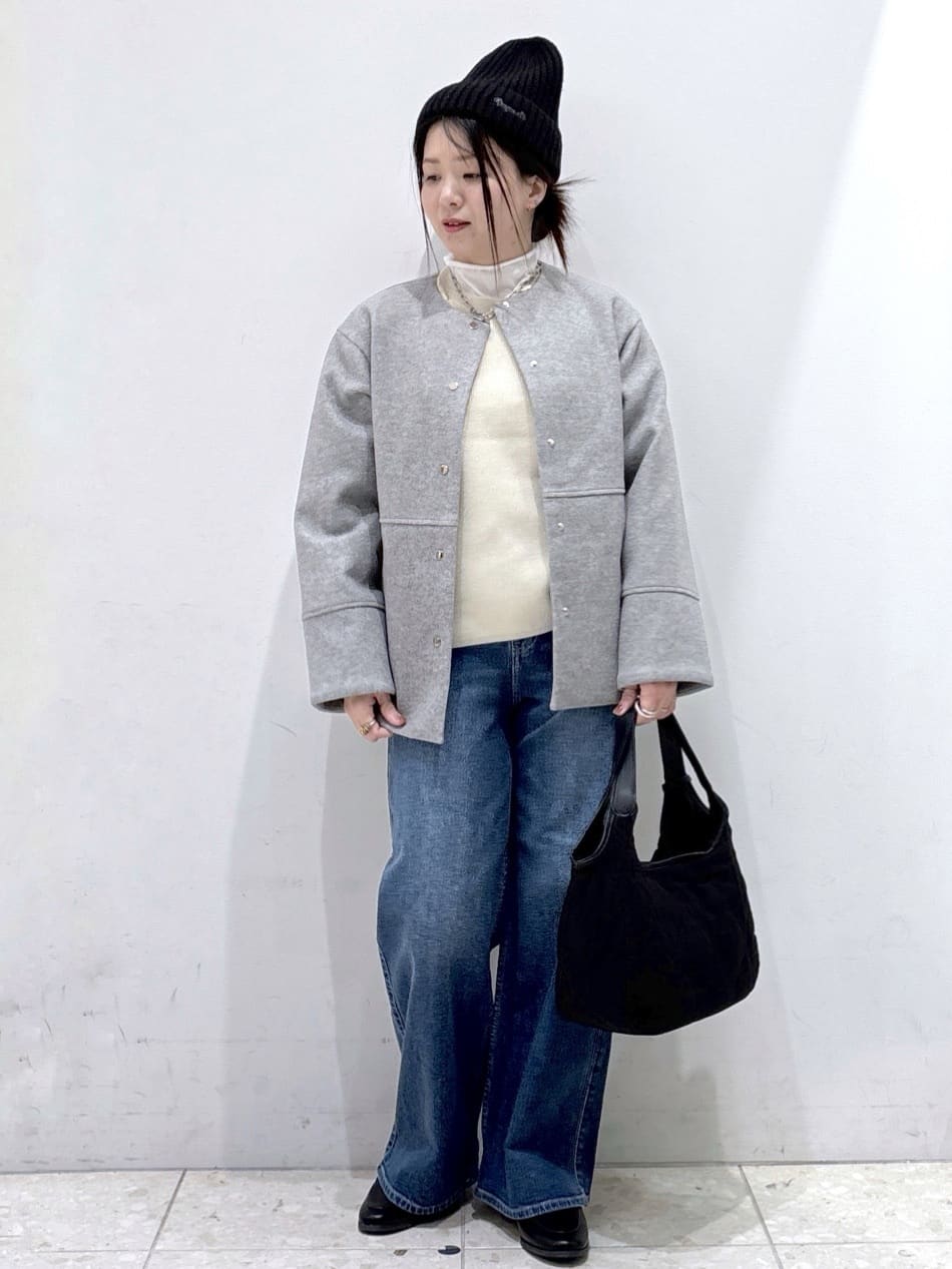 mameさんの「OPAQUE.CLIP｜ボタンデザインラメニット【洗濯機OK】」を使ったコーディネート