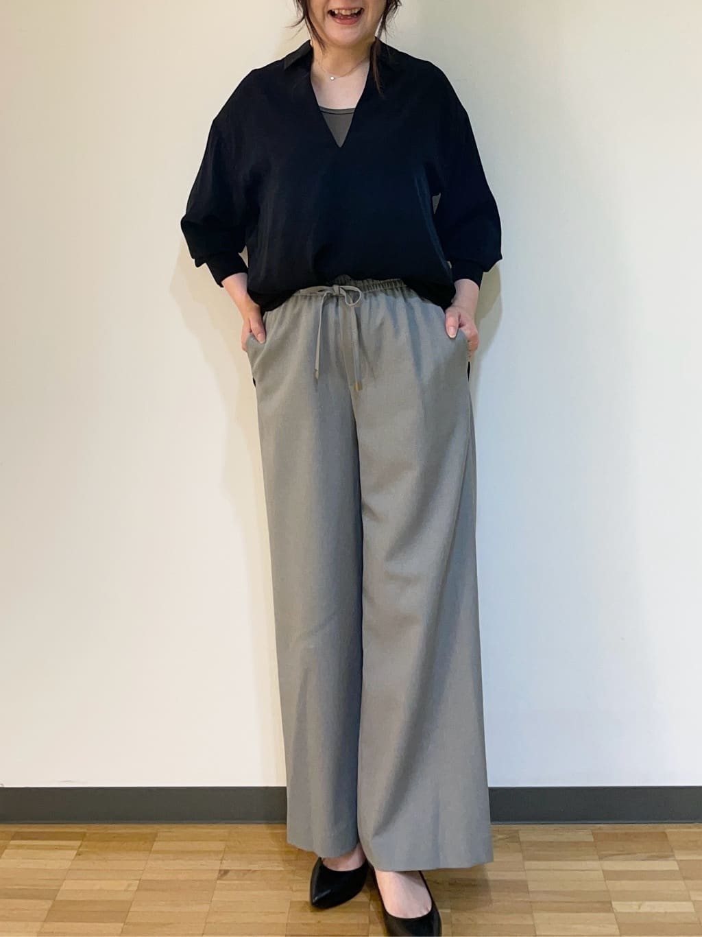 フナキさんの「UNTITLED｜【セットアップ可/スキッパー/ゆったり】リラクパウダーシャツ」を使ったコーディネート