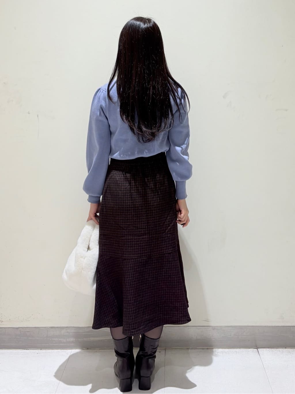きみさんの「OPAQUE.CLIP｜フラワーモチーフハイネックニット【洗える】」を使ったコーディネート
