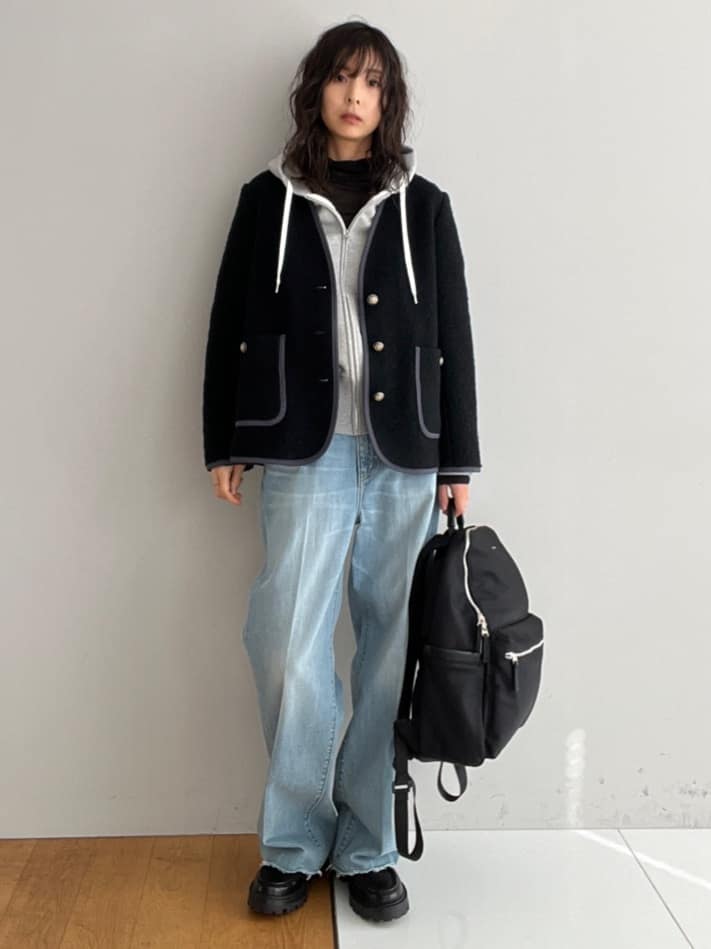 misaさんの「DRESSTERIOR｜デキシー吊裏毛ジップアップパーカ」を使ったコーディネート