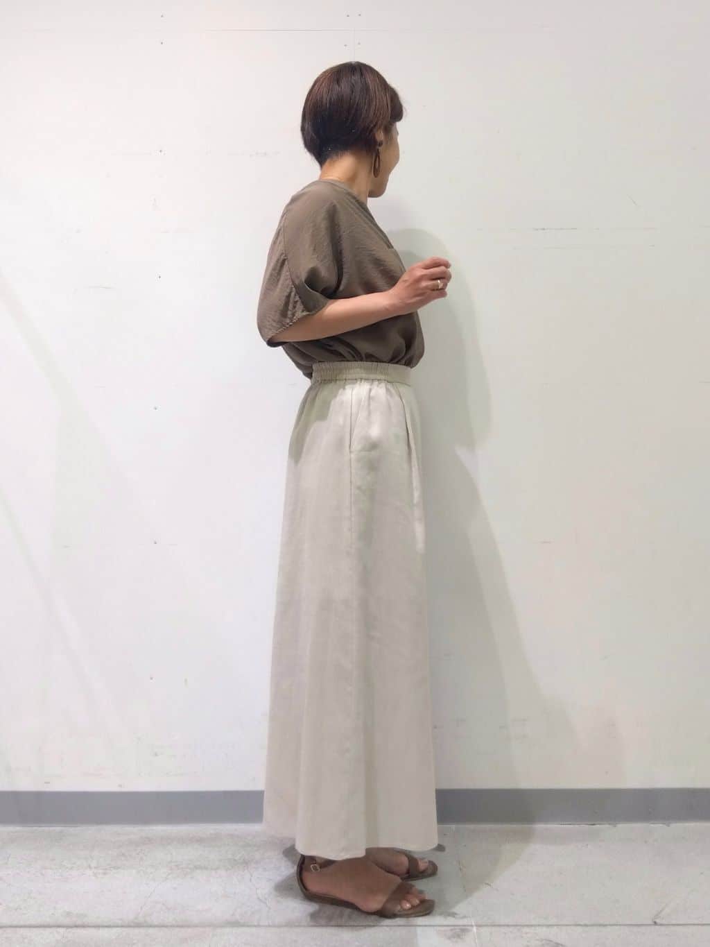 Kさんの「INDIVI｜【洗える／清涼感◎】ワイドフレアパンツ／スカーチョ」を使ったコーディネート