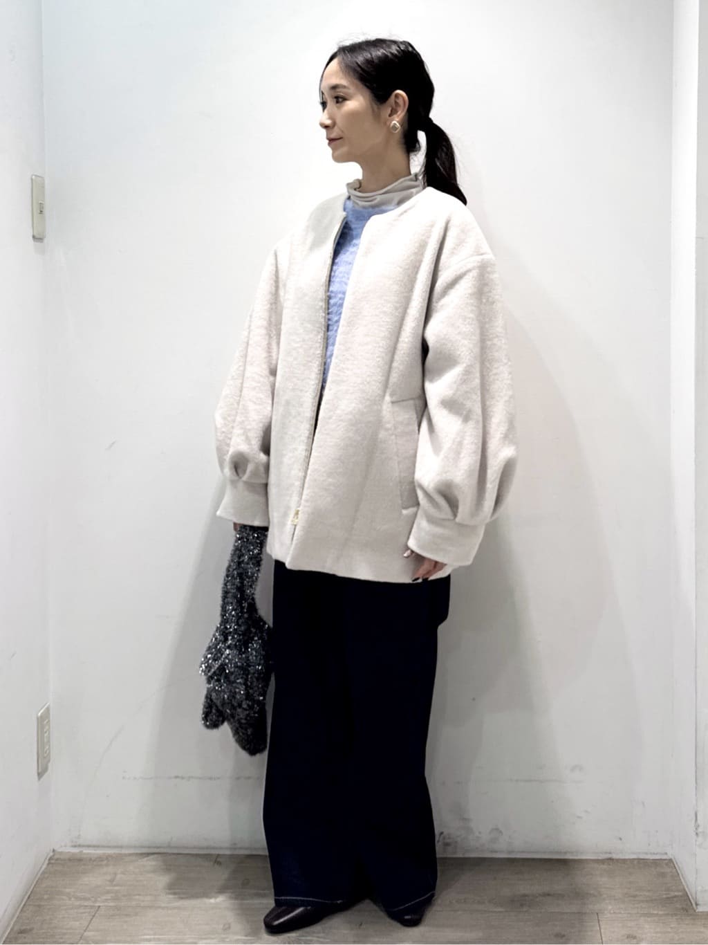 yuicciさんの「OPAQUE.CLIP｜ラメシャギーニット【洗濯機OK】」を使ったコーディネート