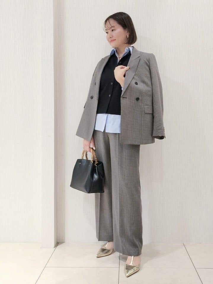 naokoさんの「UNTITLED｜【アンサンブル可/ジャケット風】ウールミラノリブカーディガン」を使ったコーディネート