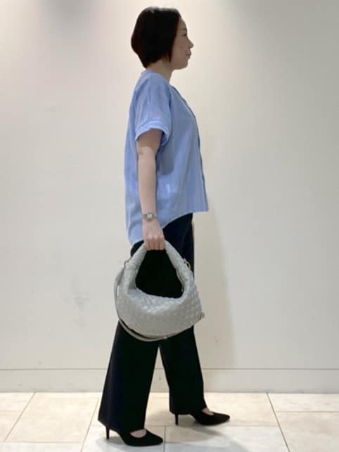 フミさんの「Reflect｜【洗える】ドビーストライプブラウス」を使ったコーディネート