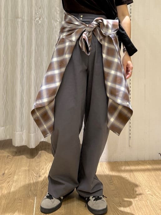 ga_riさんの「THE SHOP TK｜シアーベロアカットソー【洗える】」を使ったコーディネート