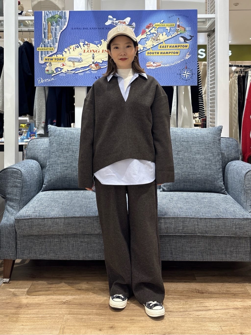 risaさんの「Dessin｜【洗える】リブタートルネックニット」を使ったコーディネート