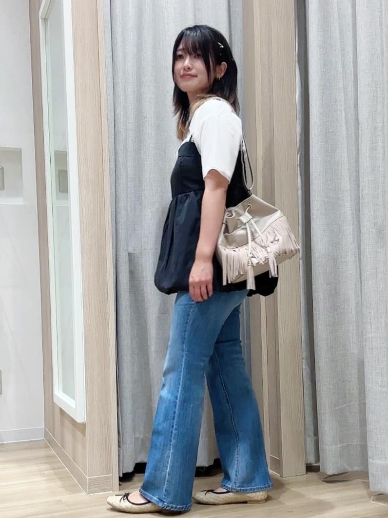 Fumikaさんの「grove｜ラフだけどおしゃれ　チュールレイヤードTシャツ」を使ったコーディネート