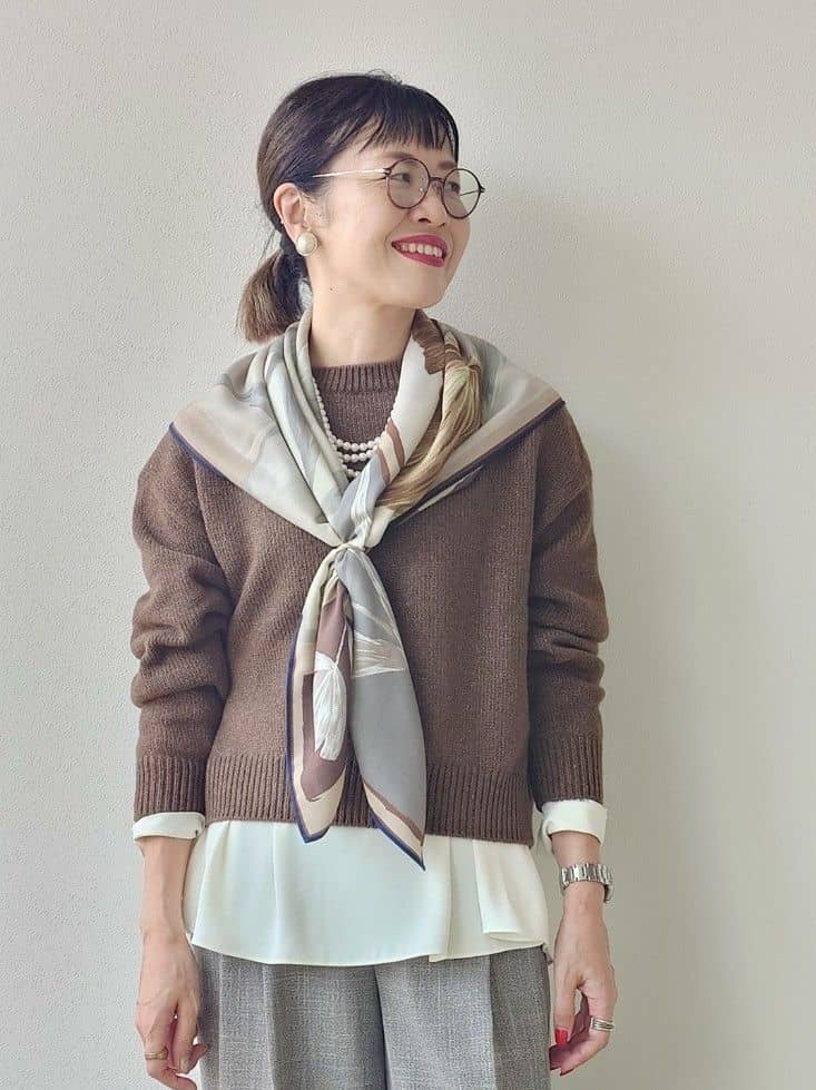 MUTSUKOさんの「UNTITLED｜【セットアップ可/ゆったり】ウール混ラメニット」を使ったコーディネート