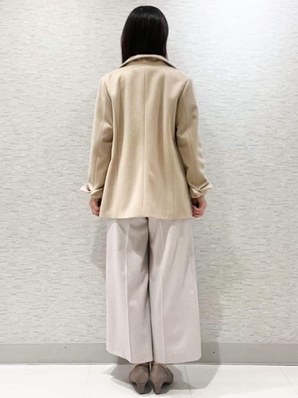 marikoさんの「Reflect｜【SS-4Lサイズ／衿が顔に当たらない◎】スタンドネックミドルコート」を使ったコーディネート