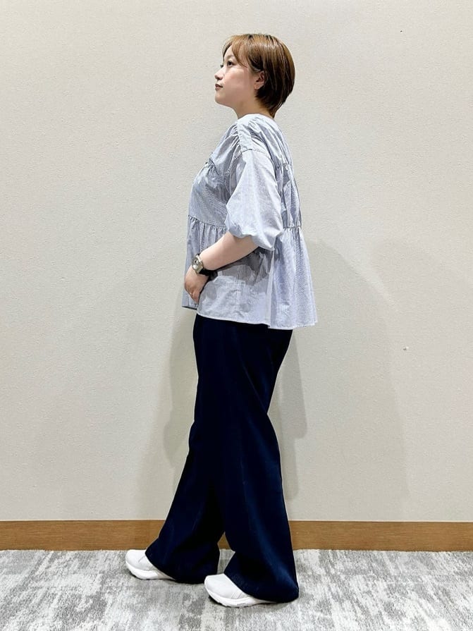 Ryoさんの「Dessin｜【洗える】デニムワイドマリンパンツ」を使ったコーディネート