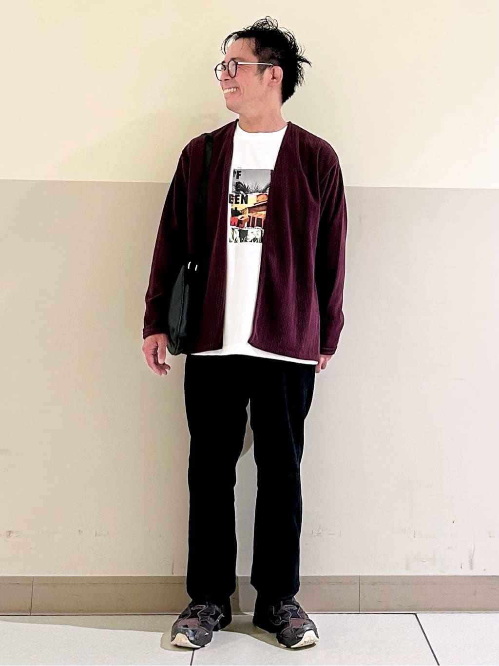 KENJI Iさんの「THE SHOP TK｜【セットでお買い得！】モールニットカーディガン＋長袖Tシャツ　洗濯機OK/吸水速乾・毛玉になりにくい」を使ったコーディネート