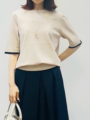 Miwaさんの「UNTITLED｜【アンサンブル可/薄手/洗える】5分袖クルーニット」を使ったコーディネート